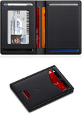 Wallet for Men Slim Leather Wallets for 9-13 Cards, RFID Blocking Thin Card Holder Wallet with ID Window & Stretchable Cash Slot, Minimalist