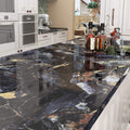 Livelynine Blue Gem Marble Contact Paper Self Adhesive Wallpaper Peel and Stick Countertops for Kitchen Cabinet Table Desk Bathroom Counter Top