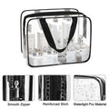 APREUTY Clear Makeup Bags, TSA Approved 3 Pcs Large Cosmetic Makeup Bags Set Clear PVC with Zipper Handle Portable Travel Luggage Pouch Airport