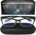 Stylish Blue Light Blocking Glasses for Women or Men - Ease Computer and Digital Eye Strain, Dry Eyes, Headaches and Blurry Vision - Instantly
