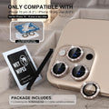 Choiche Compatible for Iphone 16 Pro/Iphone 16 Pro Max Camera Lens Protector Bling, 9H Tempered Glass Camera Cover Screen Protector Metal Ring