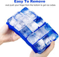 Ozera 2 Pack Silicone Ice Cube Tray, Ice Cube Trays for Freezer, Easy Release Silicone Ice Cube Molds for Whiskey, Cocktail, Chocolate