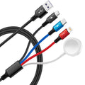 Travel 4 in 1 Multi Charging Cable for Apple Watch, Magnetic Wireless Charger, Braided USB C/Lightning/Micro Port for Iwatch Series