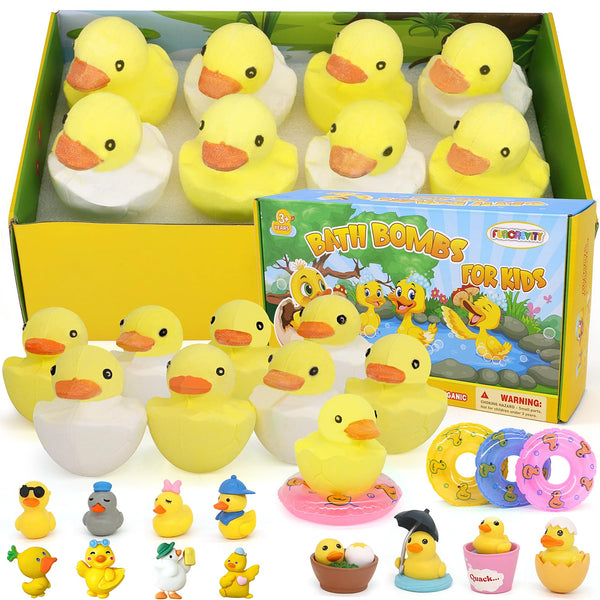 Bath Bombs for Kids with Surprise Inside,8 Pack Kids Bath Bombs Gift Set, Natural and Organic Bubble Bath Fizzy with Bath Toys, Birthday Gifts for