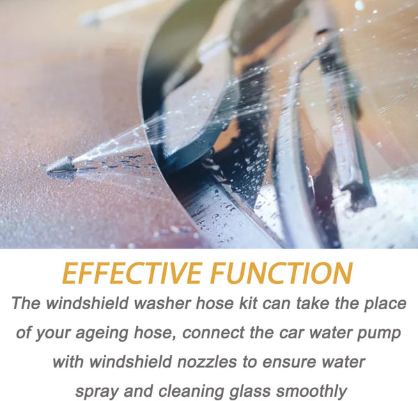 Windshield Washer Hose Kit - 4 Meter Universal Washer Fluid Hose with 12 Pcs Hose Connectors, Suitable for Most Windshield Washer Nozzle