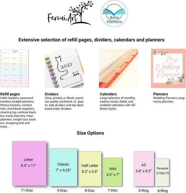 Habit Tracker Inserts for 9 Disc Planners, Habit Log, Resolution Tracker, Monthly Habit Planner for Medium Size Planners (9 Disc Classic (7" X 9.25"))