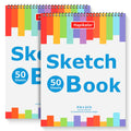 9" X 12" Sketch Book, 2-Pack 50 Sheets Spiral Bound Art Sketchbook, Acid Free Artist Drawing Book Paper, Art Supplies for Adults Kids, Craft