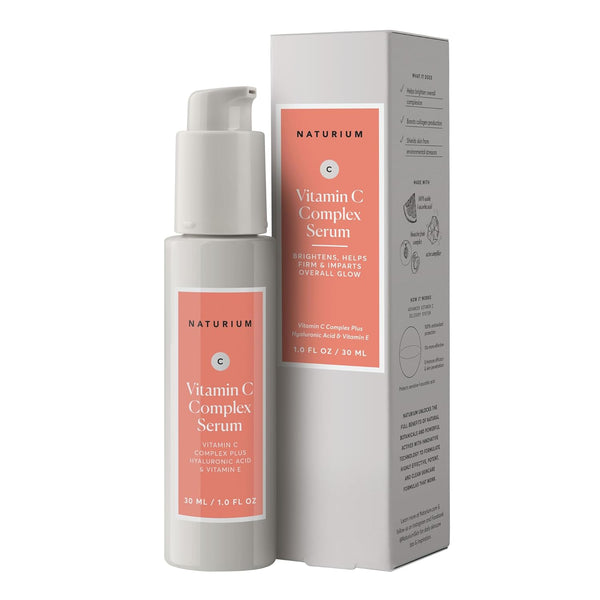 Naturium Vitamin C Complex Face Serum, Anti-Aging Facial Treatment with Hyaluronic Acid & Vitamin E, 1 Oz