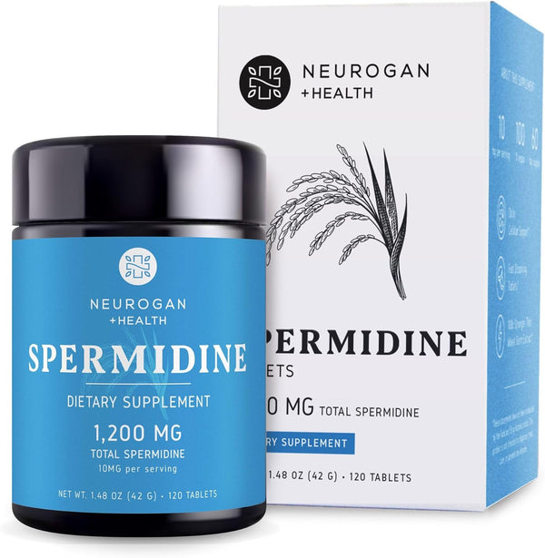 Neurogan Spermidine Supplement - 1200Mg - 99% Pure 100X More Potent than Rice & Wheat Germ Extract - for Cellular Health, Anti-Aging & Energy* -