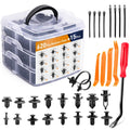GOOACC 635Pcs Car Push Retainer Clips & Auto Fasteners Assortment -16 Most Popular Sizes Nylon Bumper Fender Rivets with 10 Cable Ties and