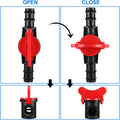 Boao Drip Irrigation Switch Valves - 1/2 Inch Double Male Barbed Valve - Manual Adjustment with Red Handle Top(4)