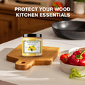 Premium Cutting Board Finish Wax - Natural Beeswax and Carnauba Wax - Enriched with Lemon & Orange Oils - for Wood Butcher Blocks, Wooden Bowls,