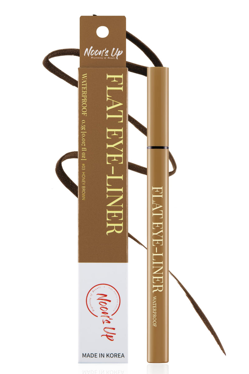 NOON'S up Flat Eye-Liner - Waterproof Liquid Eyeliner Pen | Ultra-Slim & Bold Honey Brown Eyeliner Liquid | Quick Dry Waterproof Eyeliner Pen