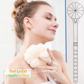 Shower Body Brush,Soft Bristles and Beautiful Pumpkin Loofah 14â Long Handle Back Scrubber Bath Mesh Sponge for Skin Exfoliating Bath,Massage