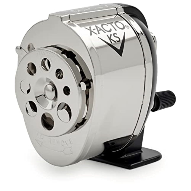 X-ACTO KS Manual Pencil Sharpener, Mountable, Metal, 1 Count - Classroom, Teacher Supplies, Adjustable for 8 Pencil Size