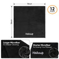 Makeup Remover Cloth, 12 Pack Black Facial Wash Cloths, Soft Coral Fleece Microfiber Towels for Face, Hand, and Bathroom(13" X 13")