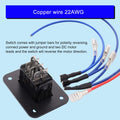 Weideer 20A 12V Polarity Reversing Momentary Rocker Switch DC Motor Control 7Pin up down Blue LED Winch In/Out Switch with Aluminum Plate Screw