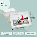 BEST PAPER GREETINGS 48 Pack Photo Frame Cards 4X6 with Envelopes - Picture Insert Note Cards for Wedding, Graduation, Anniversary (Textured Ivory