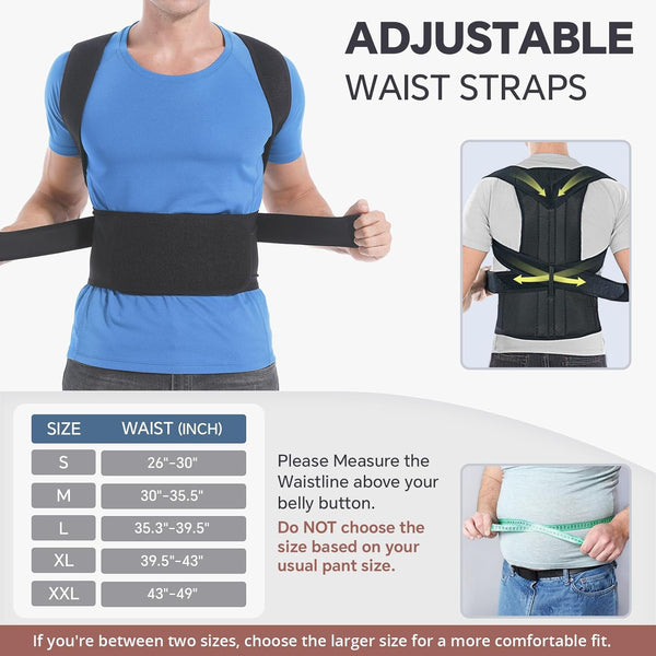 Back Brace Posture Corrector for Women and Men, Back Braces for Upper and Lower Back Pain Relief, Adjustable and Fully Back Support Improve