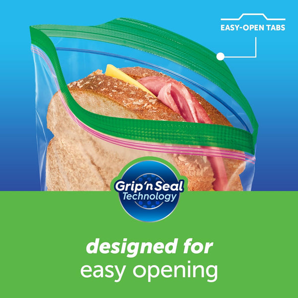Ziploc Sandwich Bags with New Grip 'N Seal Technology, 90 Count