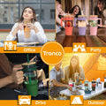 Tronco 40 Oz Glass Tumbler with Straw and Lid, Reusable Glass Tumbler with Handle, Iced Coffee Cup with Bamboo Lid, Glass Water Bottles Fit in Cup