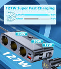 7 in 1 Cigarette Lighter Splitter, LIHAN 3 Socket Car Charger Adapter, Type-C QC3.0 PD 30W Charging, Dual USB Charging Ports, Independent