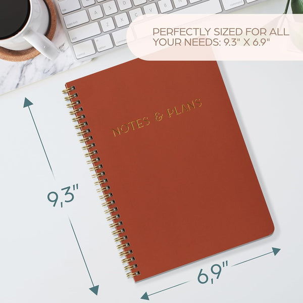Beautiful Daily Planner and Notebook with Hourly Schedule - Aesthetic Spiral to Do List Notepad to Easily Organize Your Tasks and Appointments -
