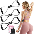 Figure 8 Fitness Resistance Bands with Handles - Exercise Tube Band Set of 3 for Arm and Shoulder Stretch, Rope 8 Word Elastic for Women and Men