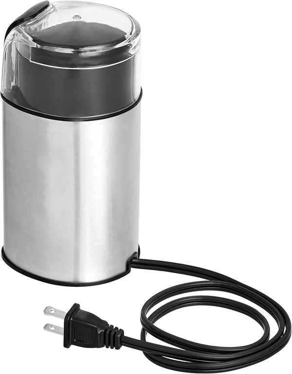 Amazon Basics Electric Coffee Grinder for Home Use, Spice Grinder for Coffee Beans, Herbs, Spices, Grains, Nuts, with Heavy-Duty Stainless Steel