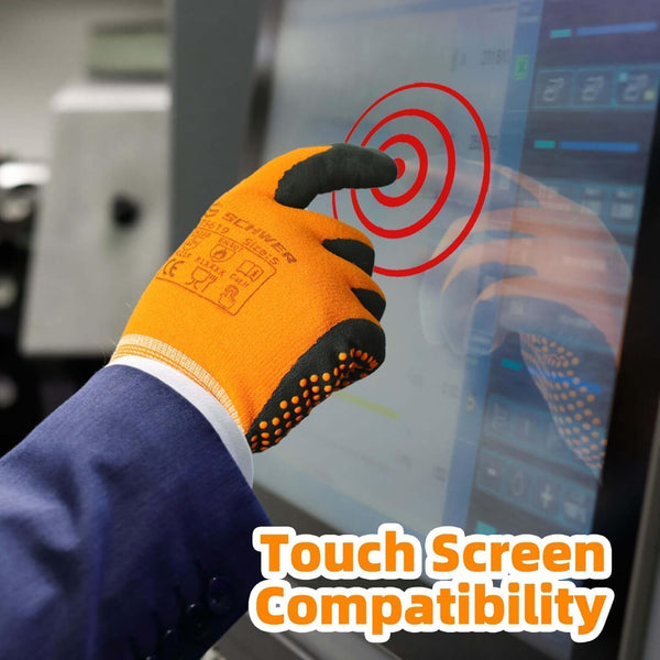 Schwer 3 Pairs LT5619 Work Gloves Micro-Foam Nitrile Coated, Level 4 Abrasion Resistant Nylon Working Gloves with Micro Dot Grip for Men Women,