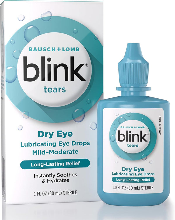 Blink Tears Lubricating Eye Drops, Moisturizing & Soothing for Mild to Moderate Dry Eyes, with Hyaluronate, Reduces Discomfort, Long-Lasting