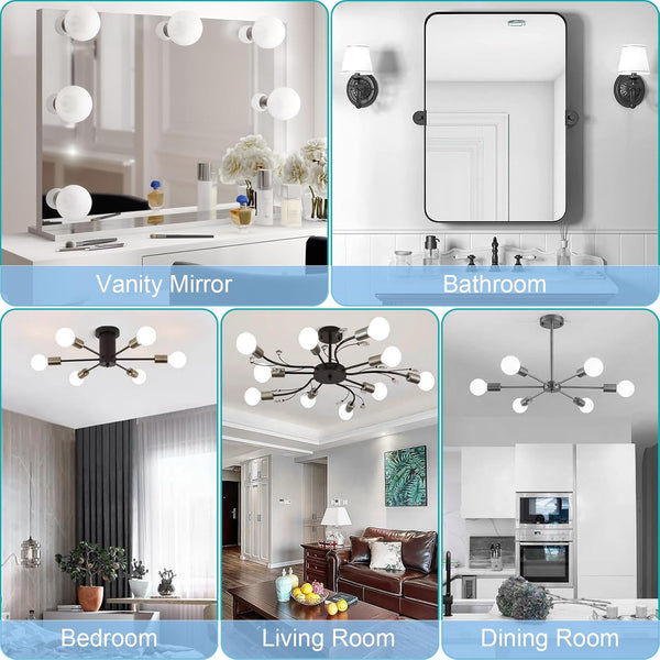 Hansang Vanity Light Bulb 5000K Daylight 8 Pack G25 LED Globe Light Bulb for Bathroom Vanity Mirror Decorative,E26 Medium Base, 5W 60W