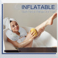 2 Pcs Inflatable Bath Pillows for Tub Bath Head and Neck U Shaped Blow up Full Body Travel Pillow with Adjustable Button Grey and Black Bath Tub