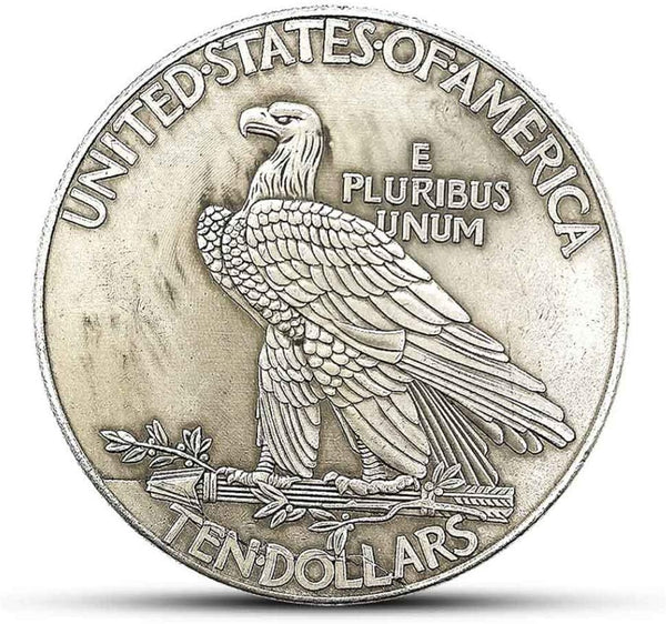 Yukaba Marshling Antique Liberty Indian Head Ten-Dollars Coin - Great American Commemorative Old Coins- Uncirculated Morgan Dollars-Discover