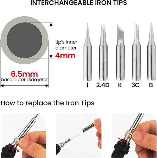 Soldering Iron Kit, 60W Soldering Iron, 5 Soldering Iron Tips, 21-In-1 Adjustable Temperature, Solder Wire, Stand, Desoldering Pump, Soldering