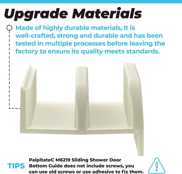 M6219 Sliding Shower Door Bottom Guide Fits for Sliding Shower Door (Top Hung) Tub Enclosure Systems, 1/2 in Channels for Glass Shower Door