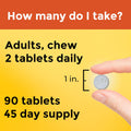 Nature Made Extra Strength Dosage Chewable Vitamin C 1000 Mg per Serving, Dietary Supplement for Immune Support, 90 Tablets, 45 Day Supply