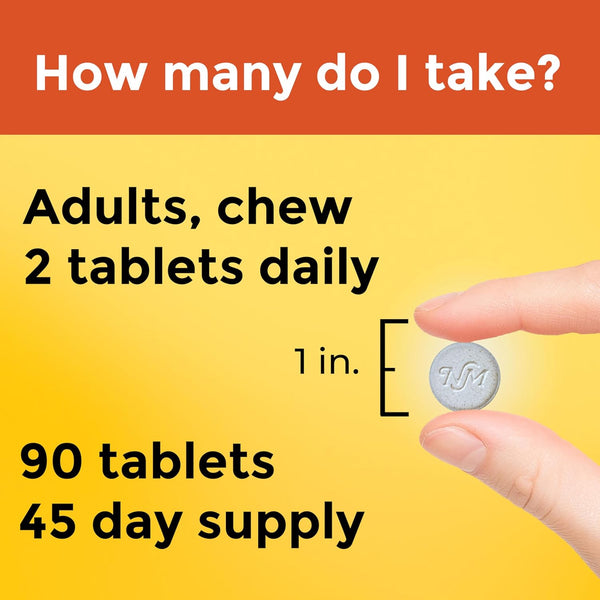 Nature Made Extra Strength Dosage Chewable Vitamin C 1000 Mg per Serving, Dietary Supplement for Immune Support, 90 Tablets, 45 Day Supply