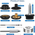 Weiwei 173 PCS Canvas Snap Kit 2 Types Marine Grade 3/8" Socket Boat Snaps Buttons with Setting Tool Stainless Steel Heavy Duty Metal Snaps