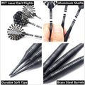 Soft Tip Darts Set for Electronic Dart Board 18/22G Plastic Tip Darts Set with Brass Barrels&Aluminum Shafts, 6 Flights 3 Spare Plastic Dart Shaft