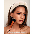 VELSCRUN 6 Pack Spa Headband, Makeup Headband, Face Wash Headbands, Skincare Headbands, Brown Sponge Hair Band Bow Tie Spa Head Band for Washing