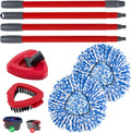 Spin Mop Head Replacement,Iron Spin Handle,Brush and Base Compatible with O Cedar Easywring 1 Tank System,Microfiber Mop Refills and 30-58" Handle