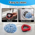 Spin Mop Head Replacement,Iron Spin Handle,Brush and Base Compatible with O Cedar Easywring 1 Tank System,Microfiber Mop Refills and 30-58" Handle