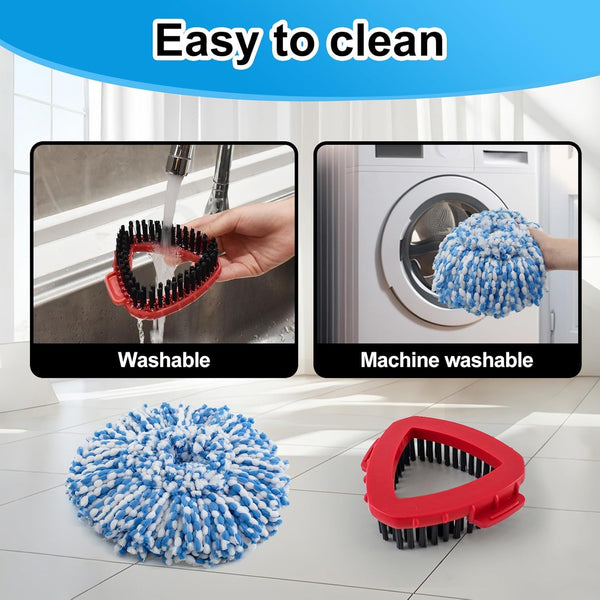 Spin Mop Head Replacement,Iron Spin Handle,Brush and Base Compatible with O Cedar Easywring 1 Tank System,Microfiber Mop Refills and 30-58" Handle