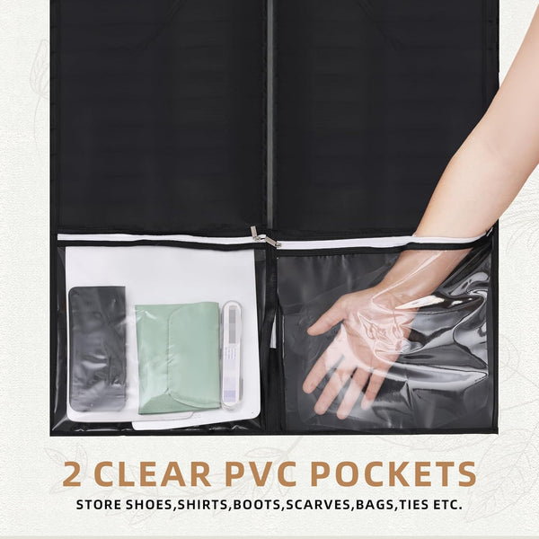 43" Garment Bags for Travel and Storage, Travel Suit Bags for Men Women with 2 Clear Pockets, Storage Bags for Clothes, Suits, Shirts, Coats