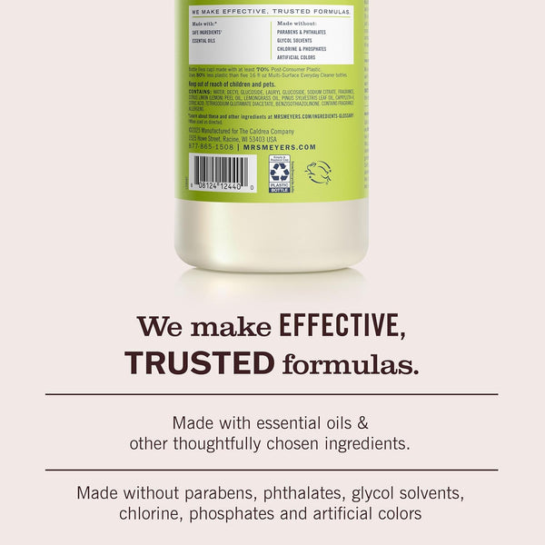 MRS. MEYER'S CLEAN DAY Multi-Surface Cleaner Concentrate, Use to Clean Floors, Tile, Counters, Lemon Verbena, 32 Fl. Oz - Pack of 2