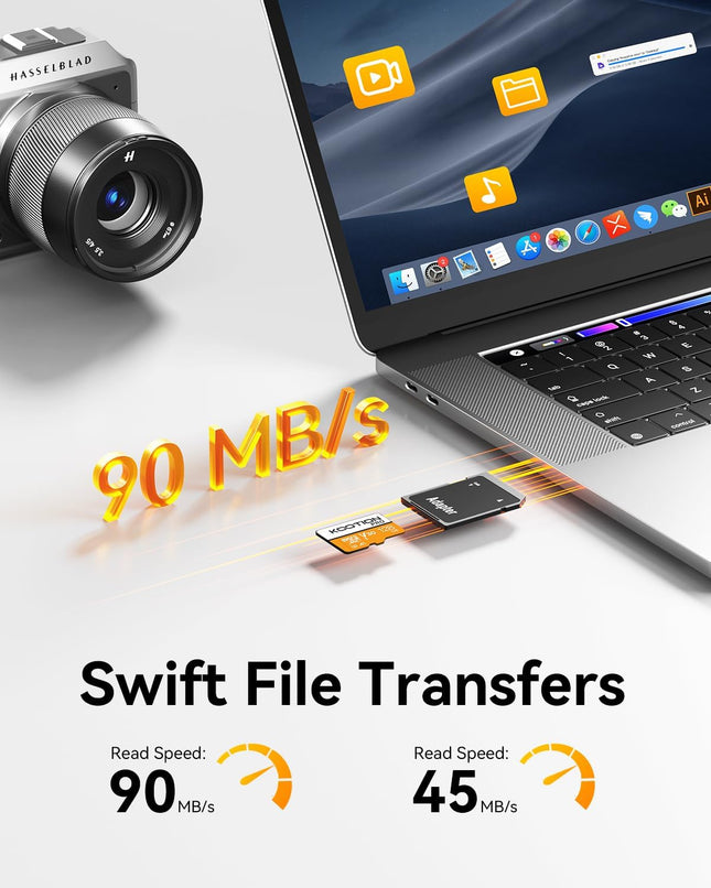 KOOTION 128GB Micro SDXC UHS-I U3 V30 A1 Memory Card - High Speed TF Card for Phone, Camera