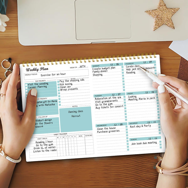 Weekly Planner Notepad Undated Weekly Goals Schedule Planner to Do List Notebook Planning Pad Calendars Organizers Habit Tracker Journal for Man &
