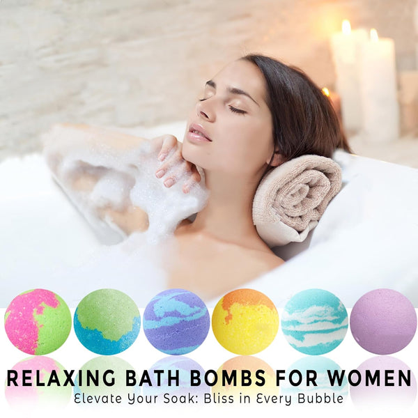 Bath Bombs for Women Relaxing with Inspirational Messages, 12 Natural and Organic Bath Bombs with Essential Oils & Skin Moisturizing Shea Butter.