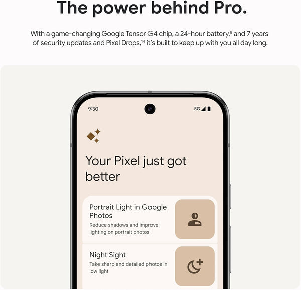 Google Pixel 9 Pro XL - Unlocked Android Smartphone with Gemini, Triple Rear Camera System, 24-Hour Battery, and 6.8" Super Actua Display - Hazel